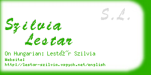 szilvia lestar business card